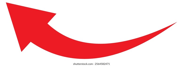 Red Arrow icon. red arrow icon on white background. flat style. arrow icon for your web site design, logo, app, UI. curved arrow sign. Vector illustration.