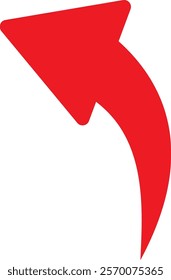 red arrow icon on white background. flat style. arrow icon for your web site design, logo, app, UI. arrow indicated the direction symbol. curved arrow sign.