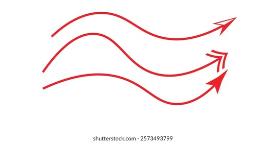 red arrow icon on white background. flat style. arrow icon for your web site design, logo, app, UI. arrow indicated the direction symbol. curved arrow