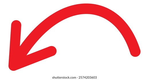 red arrow icon on white background. flat style. arrow icon for your web site design, logo, app, UI. arrow indicated the direction symbol. curved arrow sign