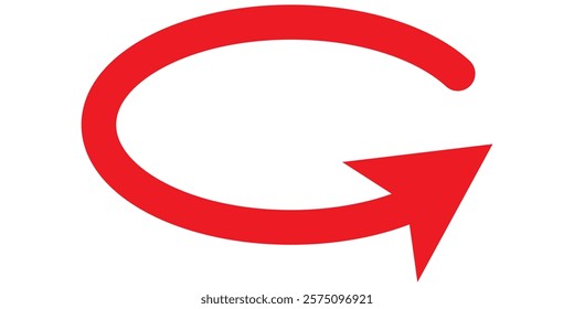 red arrow icon on white background. flat style. arrow icon for your web site design, logo, app, UI. arrow indicated the direction symbol. curved arrow sign . 1176