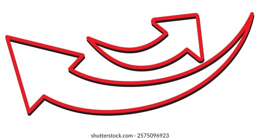 red arrow icon on white background. flat style. arrow icon for your web site design, logo, app, UI. arrow indicated the direction symbol. curved arrow sign . 1176