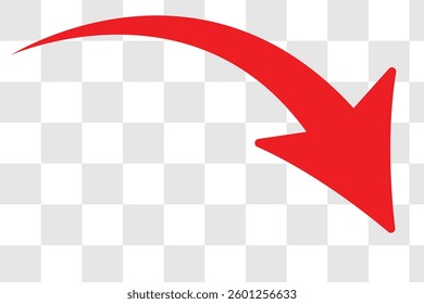 red arrow icon on white background. flat style. arrow icon for your web site design, logo, app, UI. arrow indicated the direction symbol. curved arrow sign.