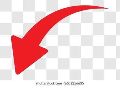 red arrow icon on white background. flat style. arrow icon for your web site design, logo, app, UI. arrow indicated the direction symbol. curved arrow sign.
