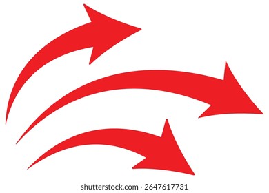 Icono de flecha roja sobre fondo blanco. Icono de flecha de estilo plano para su Sitio web, diseño, logotipo, App, interfaz de usuario., signo de flecha curva.