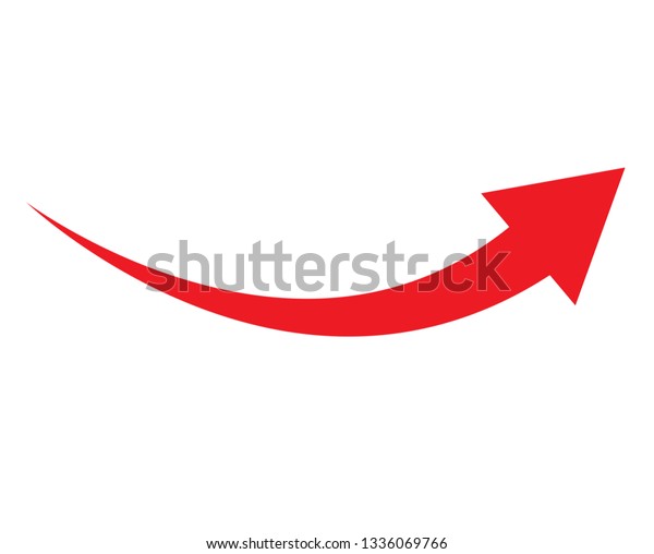 red arrow icon on white background.\
flat style. arrow icon for your web site design, logo, app, UI.\
arrow indicated the direction symbol. curved arrow\
sign.