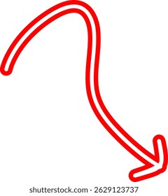 Red Arrow Icon With Outline