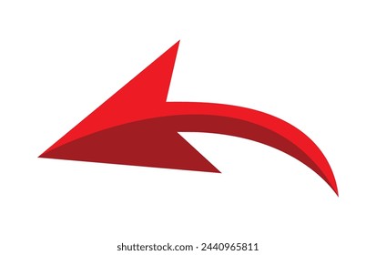  red arrow icon png on white background. flat style. arrow icon for your web site design, logo, app, UI. arrow indicated the direction symbol. curved arrow sign