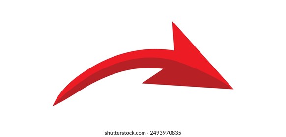 red arrow icon png on white background. flat style. arrow icon for your web site design, logo, app, UI. arrow indicated the direction symbol. curved arrow sign