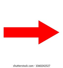 Red arrow icon, right direction, vector