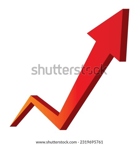 red arrow icon rising in a zigzag pattern