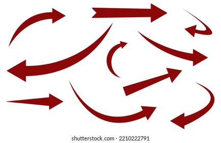 Red arrow icon set collection on white background. vector illustration. eps 10.