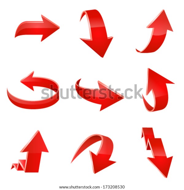 赤い矢印アイコンセット ベクター画像 のベクター画像素材 ロイヤリティフリー