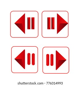 Red arrow icon sign vector collection set isolated background