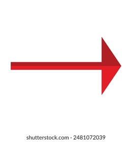 Red Arrow icon. simple arrow vector on white background. flat style arrow icon.  vector illustration.
