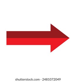 Red Arrow icon. simple arrow vector on white background. flat style arrow icon.  vector illustration.