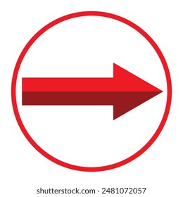 Red Arrow icon. simple arrow vector on white background. flat style arrow icon.  vector illustration.