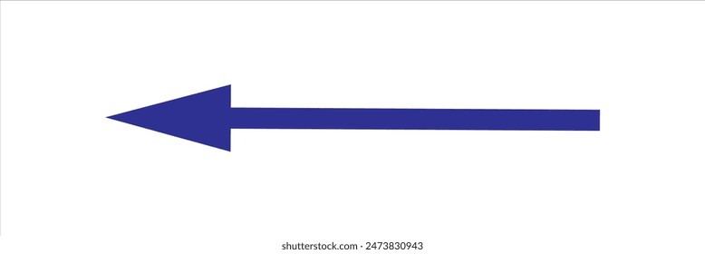 Red arrow icon. Straight long left vector arrow icon.