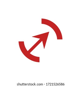 red Arrow Icon in trendy flat style isolated on grey background. Arrow symbol for your web site design, logo, app, UI. Vector illustration, EPS10.