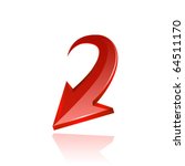 Red arrow icon. Vector