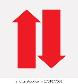 Roter Pfeil-Symbol, Vektorgrafik EPS- 10