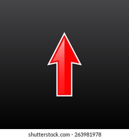 Red arrow icon. Vector illustration.