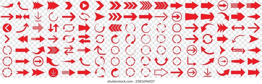 Red arrow icon icon vector set. Arrow icon set. Cursor. red arrows icons. Arrow icon collection. Large Red arrow vector set.