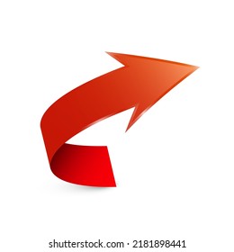 Red arrow isolated on white background