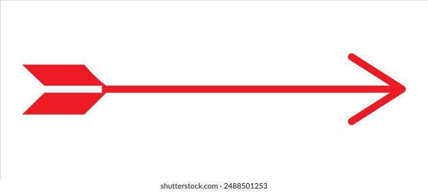 flecha roja aislada sobre fondo blanco