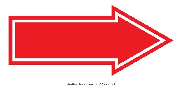 Red arrow isolated on white, vector illustration