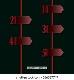 Red arrow labels. Vector illustration. Eps 10