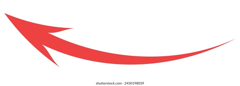 Red arrow to the left. vector, isolated on a white background. Vector illustration. EPS 10