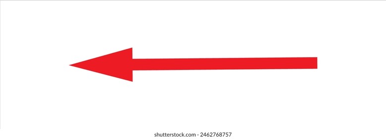 Red arrow to the left  vector, isolated