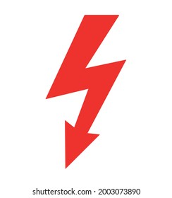 red arrow lightning icon on white background