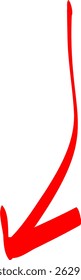 Red Arrow Line Art by Ink Pen