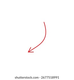 red arrow line stroke element