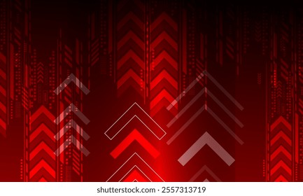 red arrow lines circuit connecting network future high technology abstract background