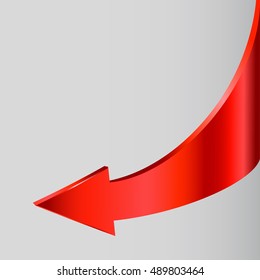 Red arrow and neutral light gray background