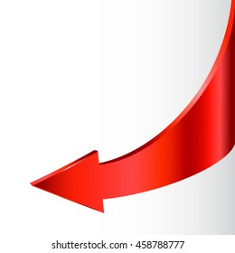 Red arrow and neutral white background