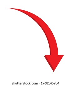 red arrow on white background