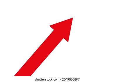 Red arrow on a white background. Vector graphics in flat style