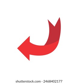 Red Arrow on a white background. Vector Graphics