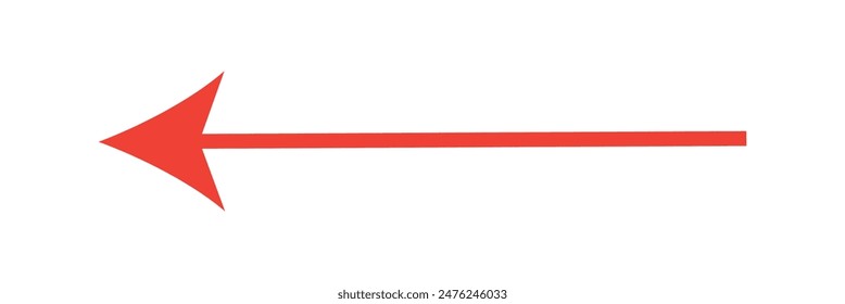 Roter Pfeil auf weißem Hintergrund. Roter Pfeil