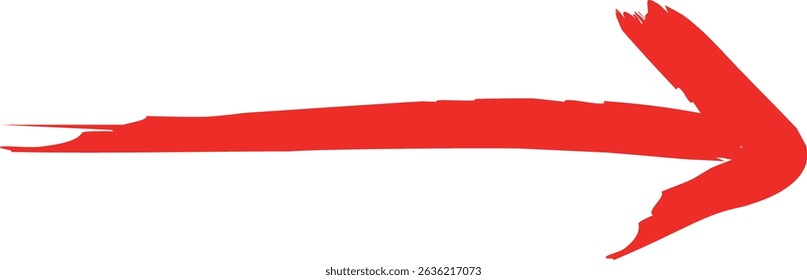 red arrow on white background, hand draw, handwritten image