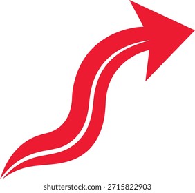 seta vermelha sobre fundo branco	 eps