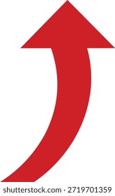 red arrow on white background
