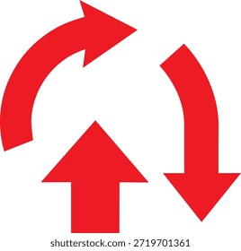 seta vermelha sobre fundo branco