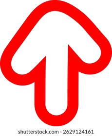 Red Arrow Outline With Thin Sketch