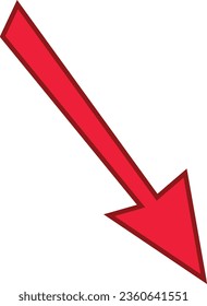 Icono de dirección delineado con flecha roja sobre un fondo blanco. diseño plano. Mejor símbolo para tu medio social, diseño de sitios web, aplicación, diseño de logotipos,