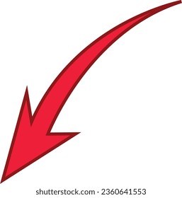 Red arrow outlined direction icon on a white background. flat design. Best symbol for your social media, website design, app, logo design,